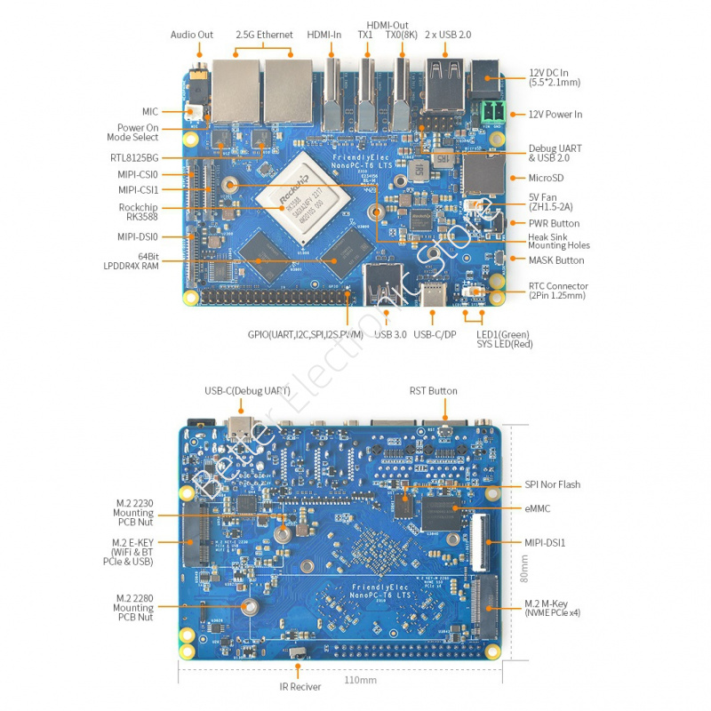 TopElec NanoPC-T6 LTS Developm - огляд і ціна Nanopc T6 16Gb